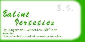 balint vertetics business card